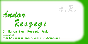 andor reszegi business card